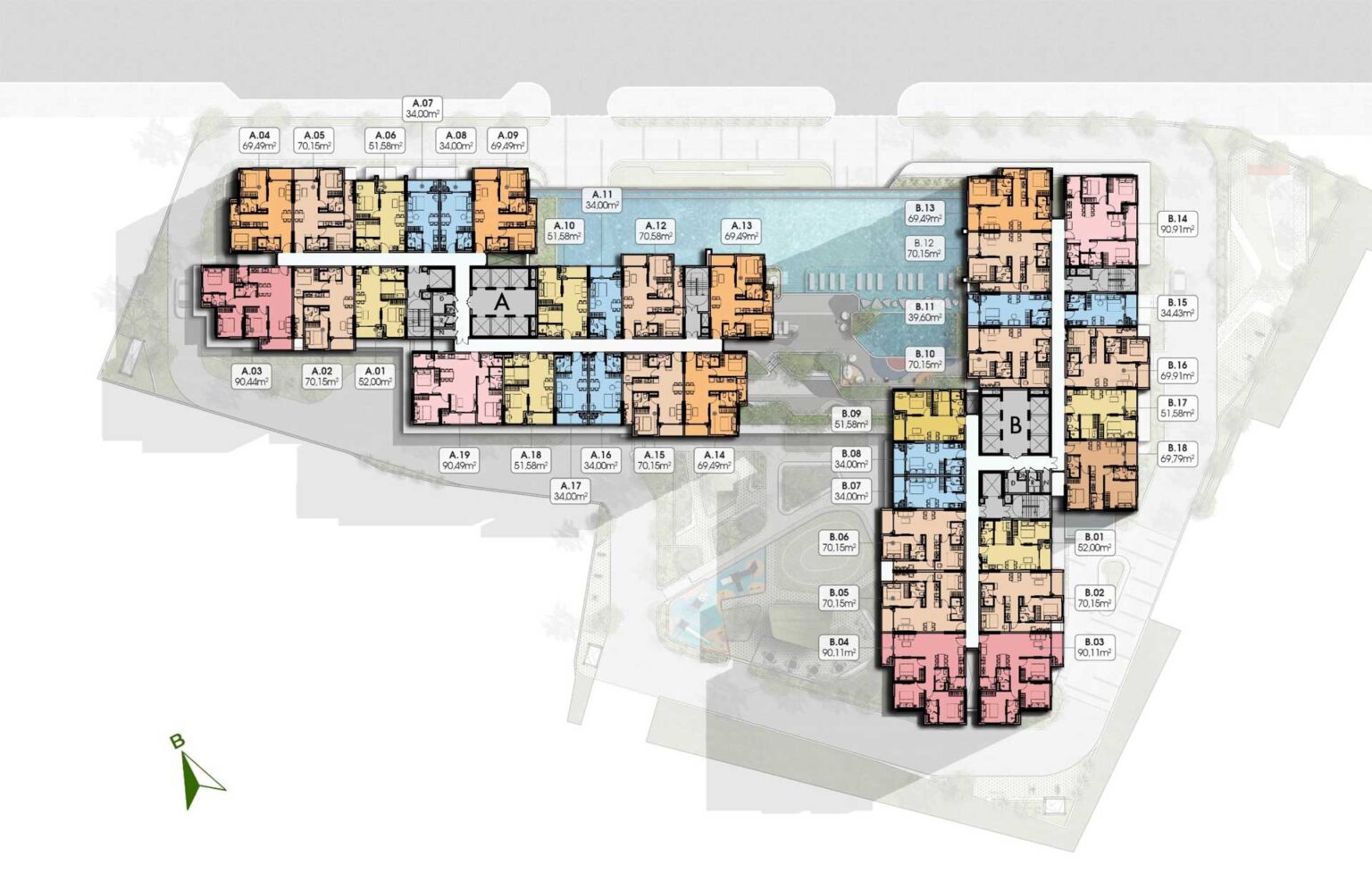 Mặt bằng căn hộ điển hình dự án Moonligth Avenue