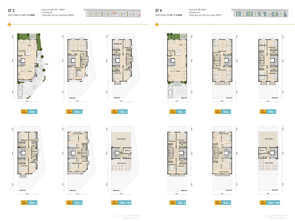 Thiết kế các loại hình căn hộ phân khu Boutique Hotel