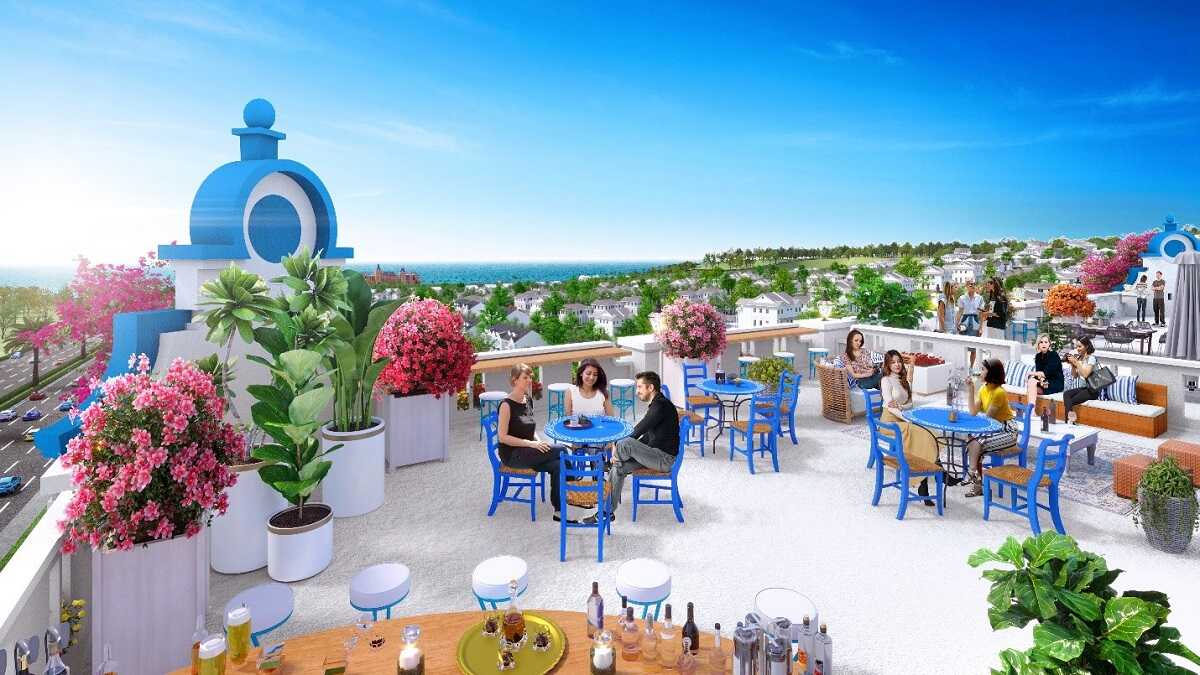 Tiện ích khu cafe trên tầng thượng phân khu Boutique Hotel