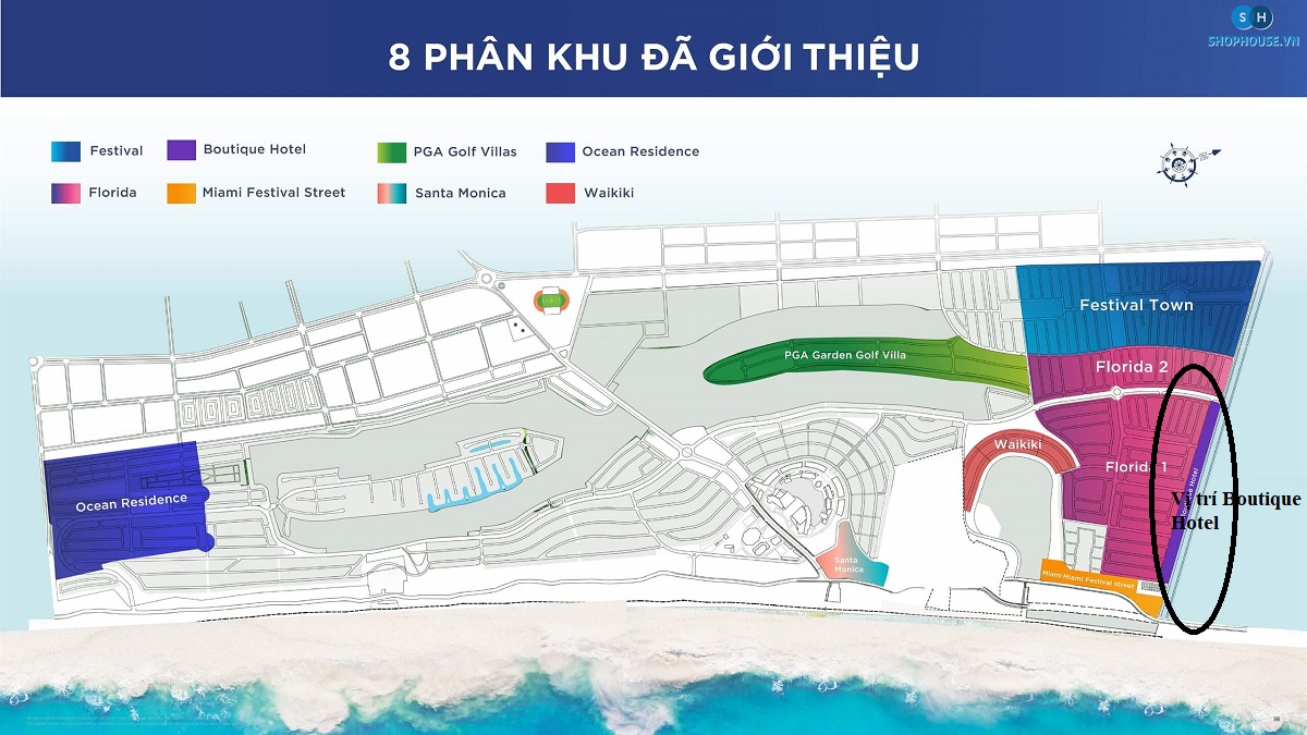 Vị trí xây dựng của phân khu Boutique Hotel