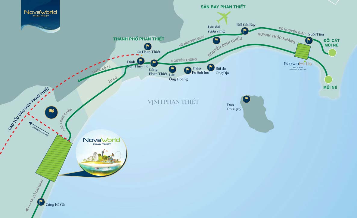 Vị trí phân khu Florida bên trong dự án Novaworld Phan Thiết
