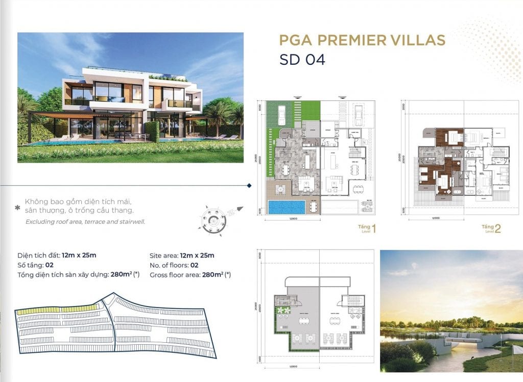 Thiết kế các mẫu biệt thự phân khu PGA Golf Villas