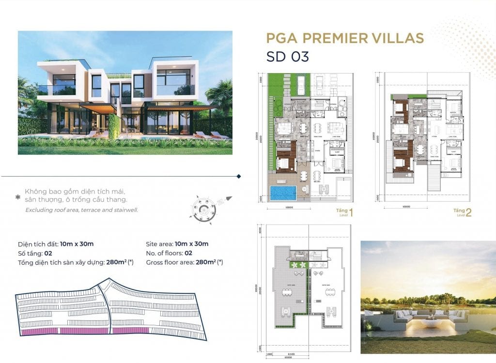 Thiết kế các mẫu biệt thự phân khu PGA Golf Villas