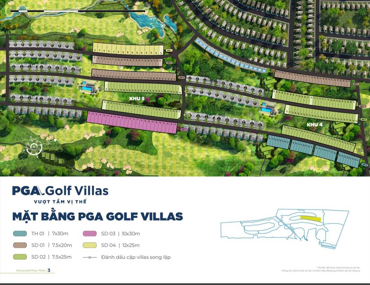 Mặt bằng tổng thể phân khu PGA Golf Villas