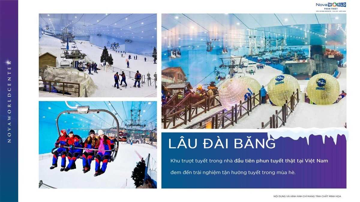 Lâu đài băng với nhiều trò chơi hấp dẫn