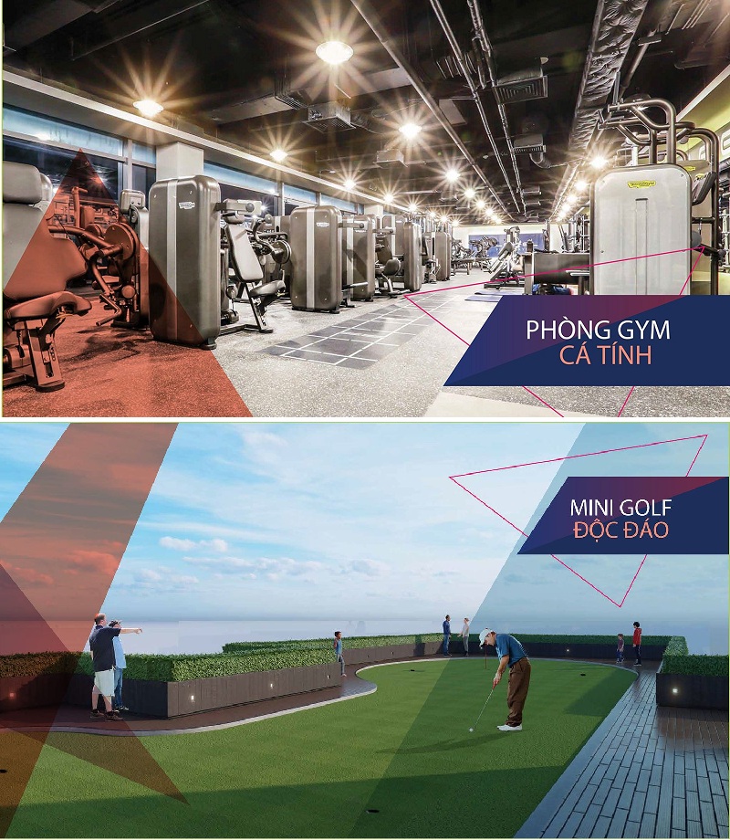 Phòng tập gym và sân golf mini của The Nine