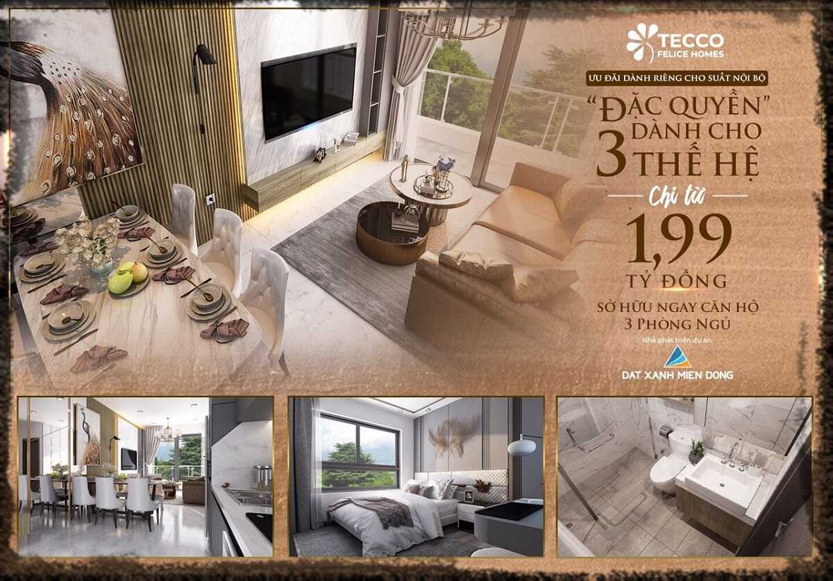 Tecco Felice Homes có giá bán rumo thấp nhất trong khu vực