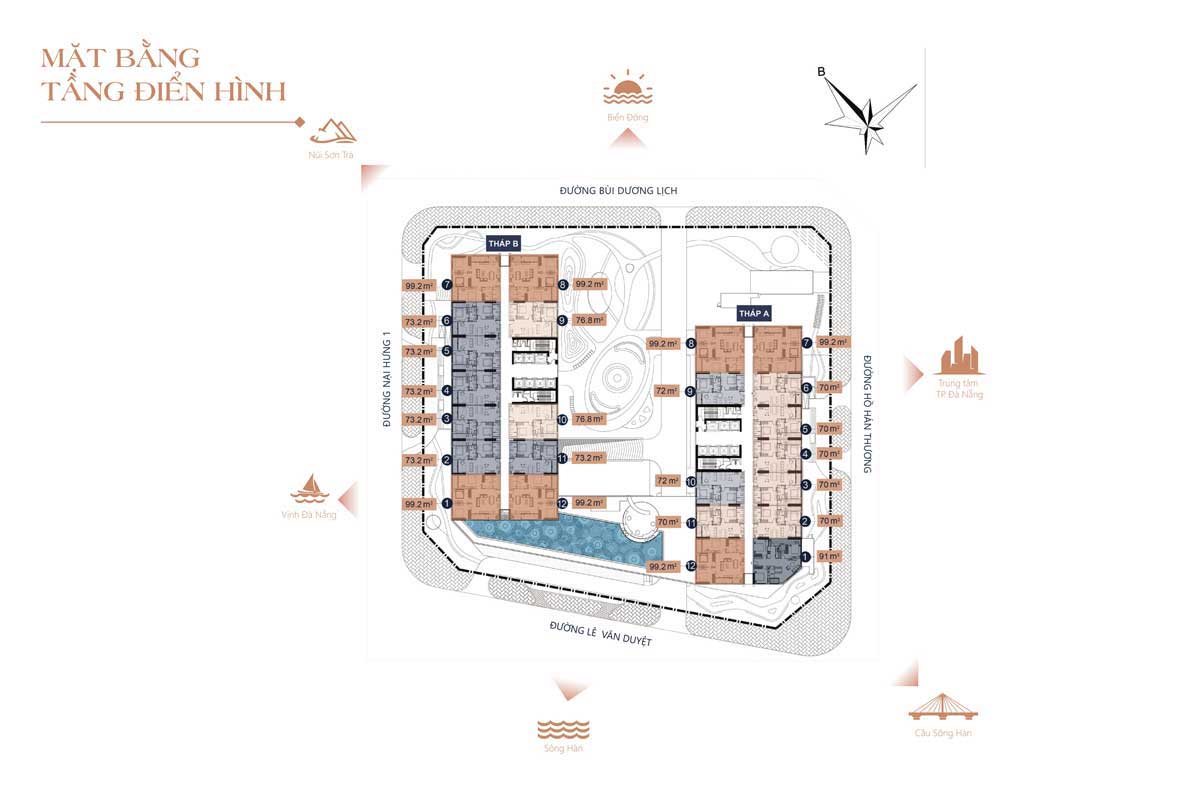 Mặt bằng tầng dự án căn hộ The Muse