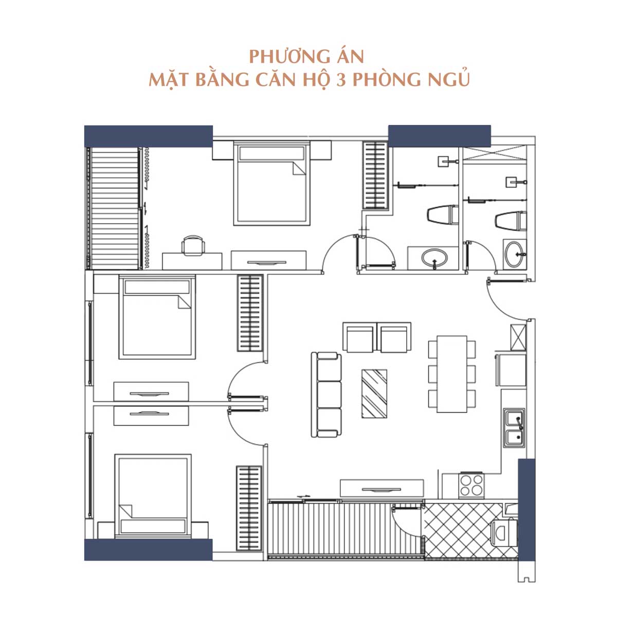 Thiết kế căn hộ 3PN tại The Muse Đà Nẵng