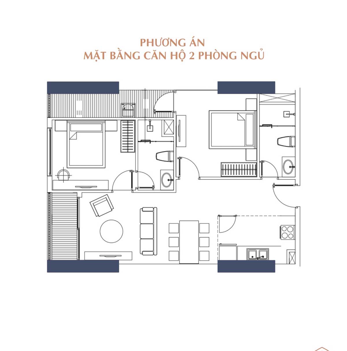 Thiết kế căn hộ The Muse Đà Nẵng 2 PN
