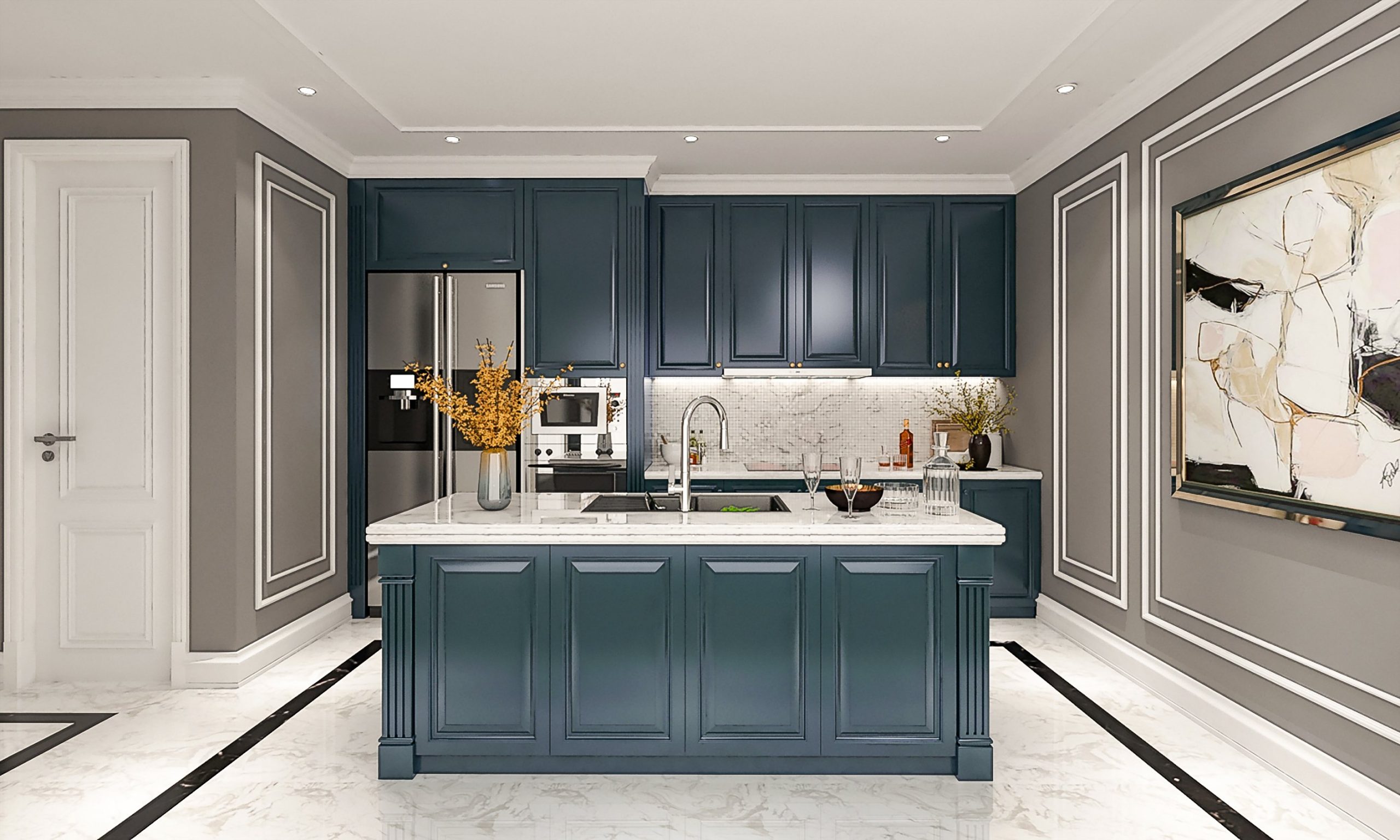 Thiết kế phòng bếp căn hộ Discovery Central