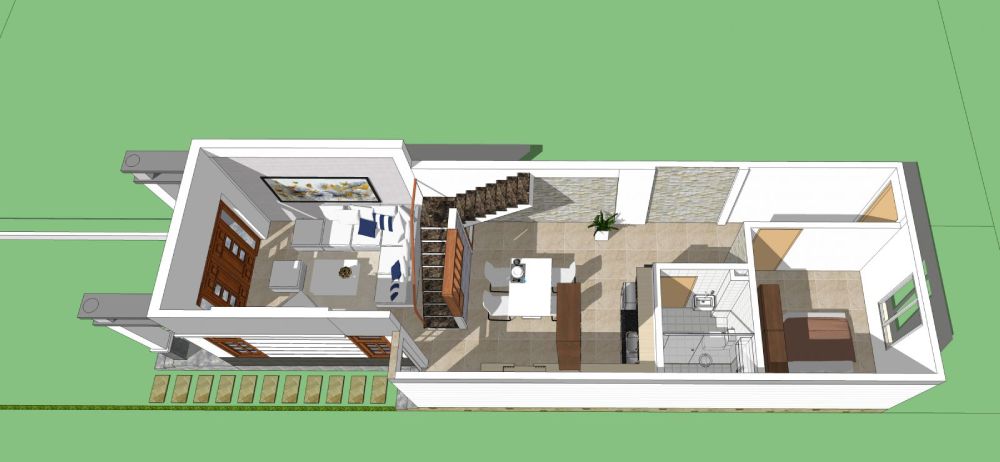 Layout thiết kế nhà cấp 4 khoảng 150 triệu