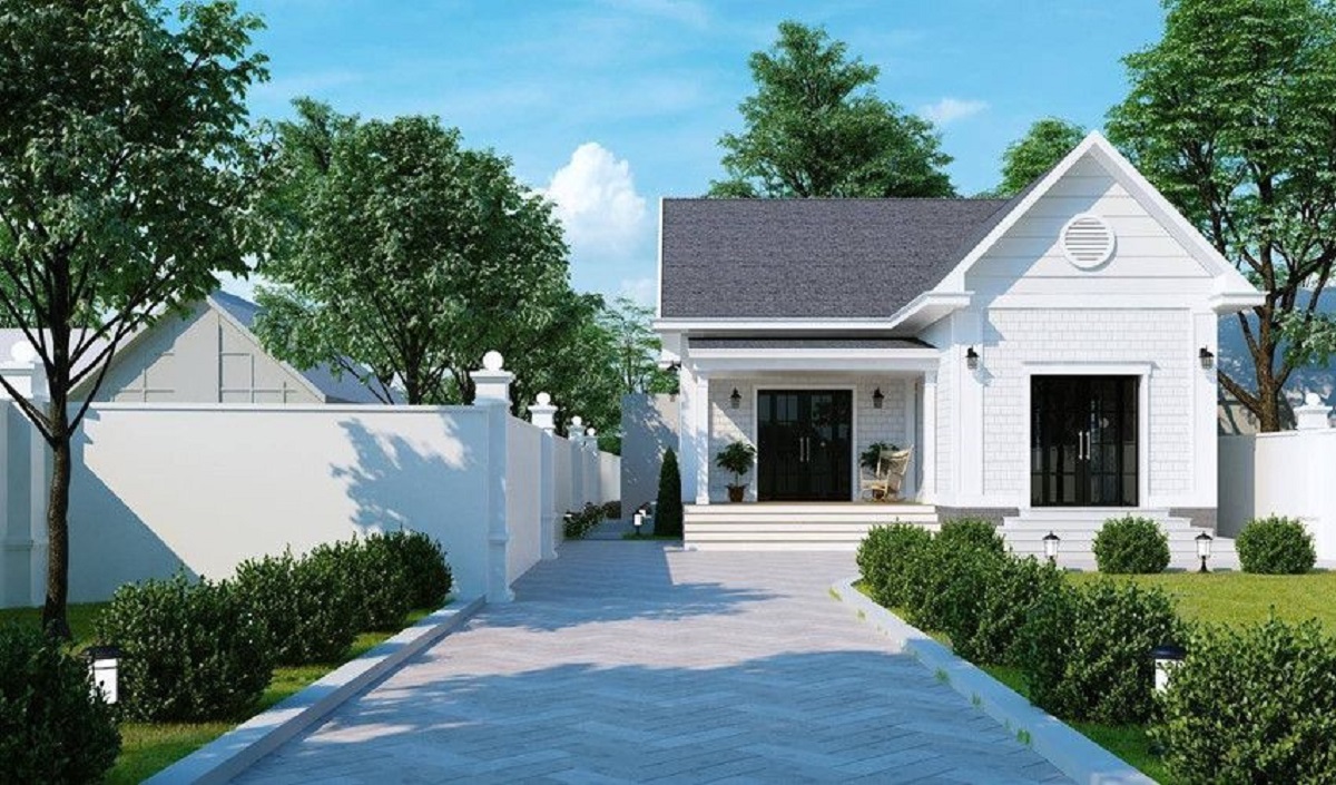 Mẫu nhà cấp 4 mái thái, sân thoáng mát