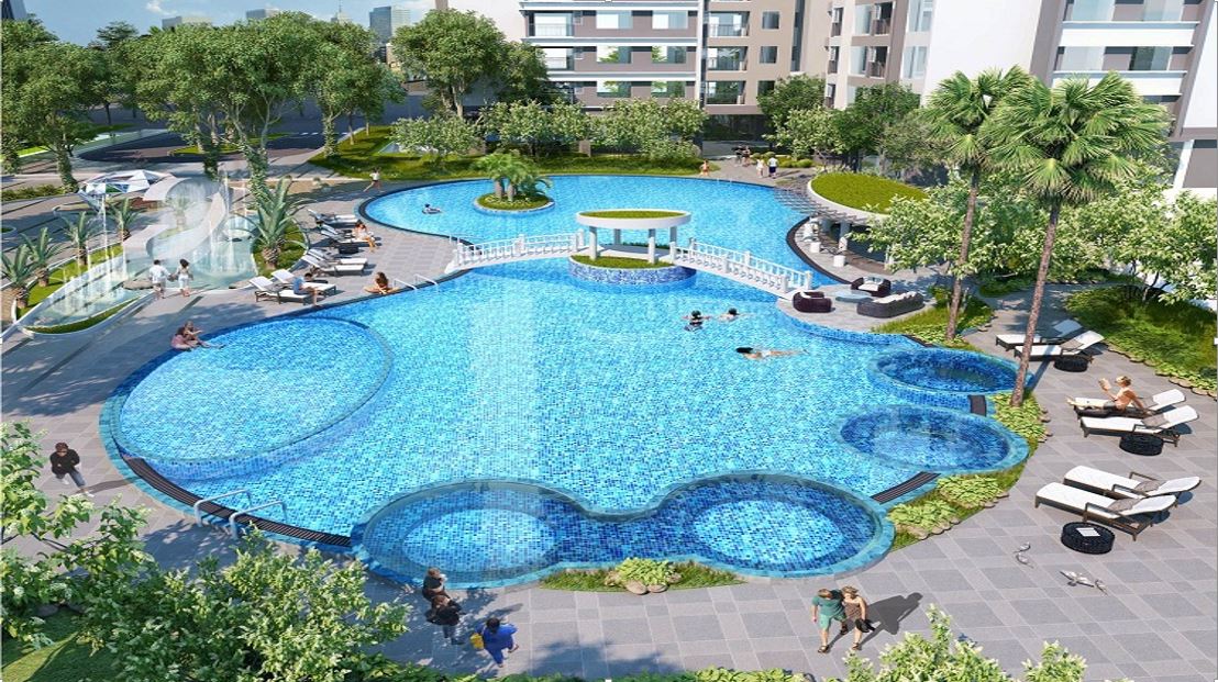 Bể bơi hiện đại tại An Bình City