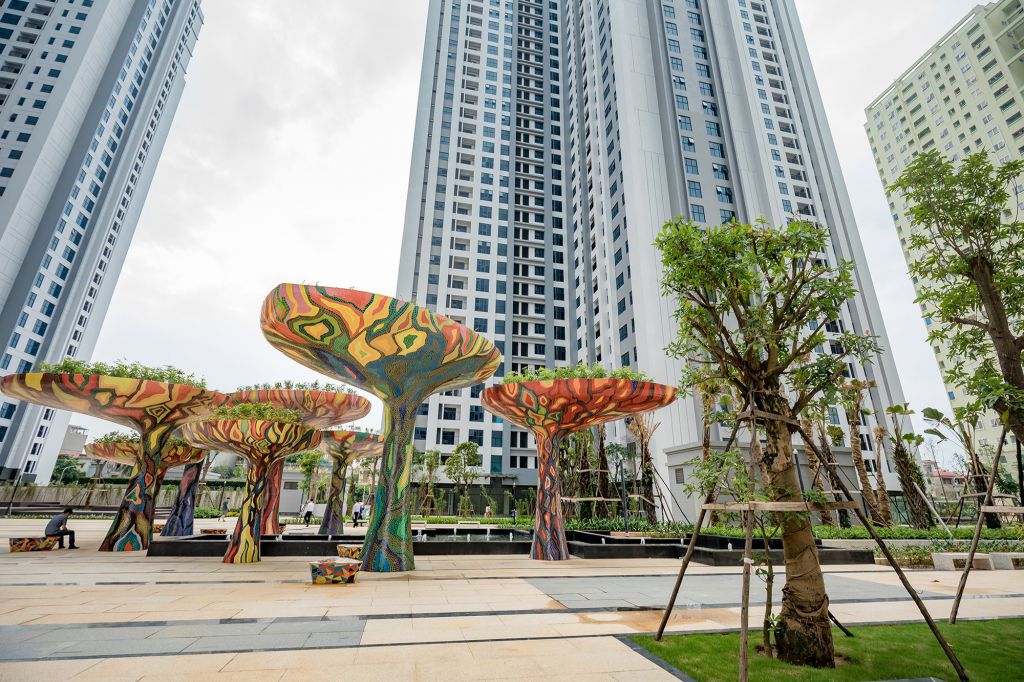 Hình ảnh thực tế quảng trường khu Sapphire tại Chung cư TNR Sky Park