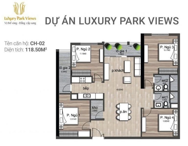 Mặt bằng căn hộ Luxury Park View