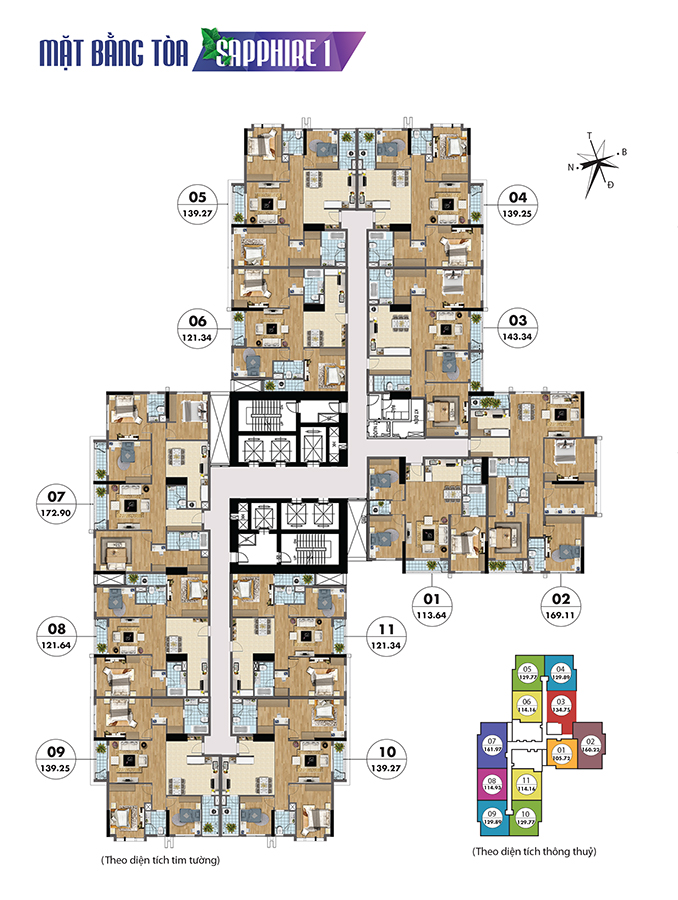 Mặt bằng điển hình tòa Sapphire 1