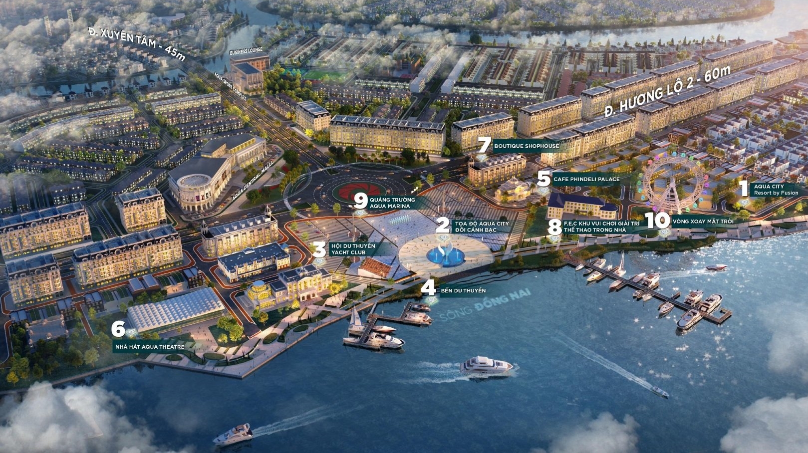 vị trí sun harbor 1 aqua city