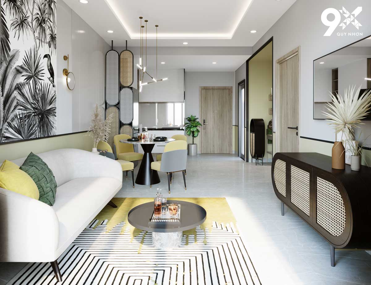 Phòng khách tại căn hộ 9X Quy Nhơn