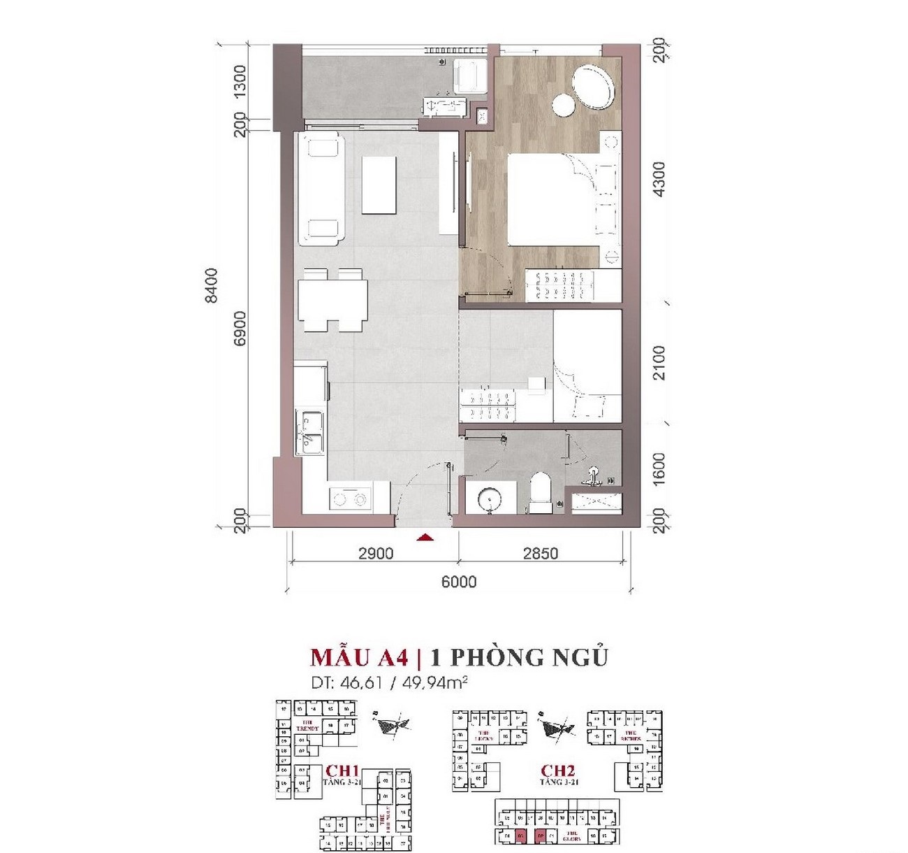 Thiết kế căn hộ 1PN tại chung cư 9X