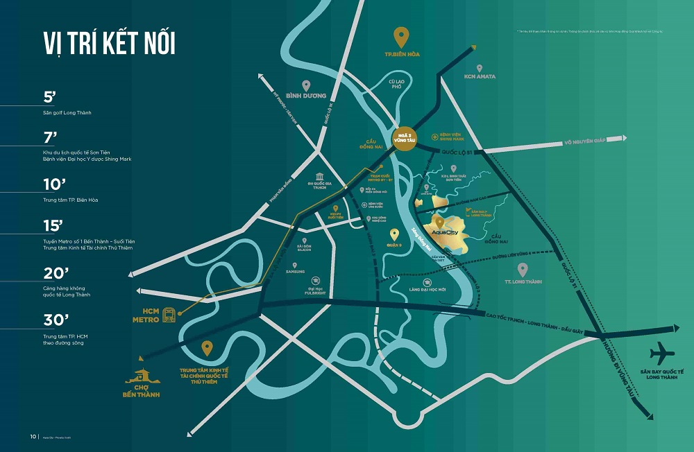 Bản đồ thể hiện vị trí đắc địa dự án Aqua City