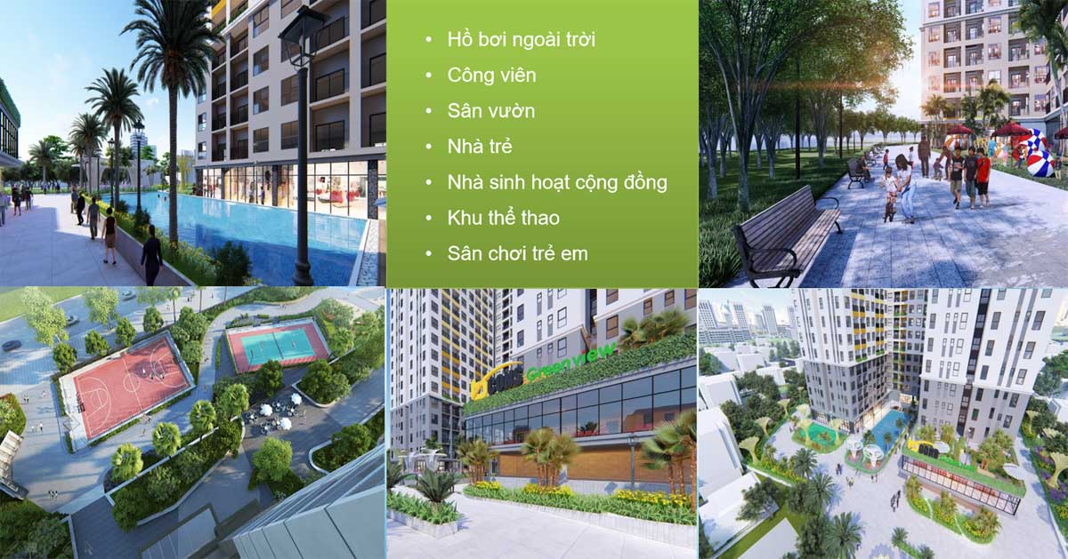 Hàng loạt tiện ích hiện đại được xây dựng bên trong khuôn viên Bcons Green View