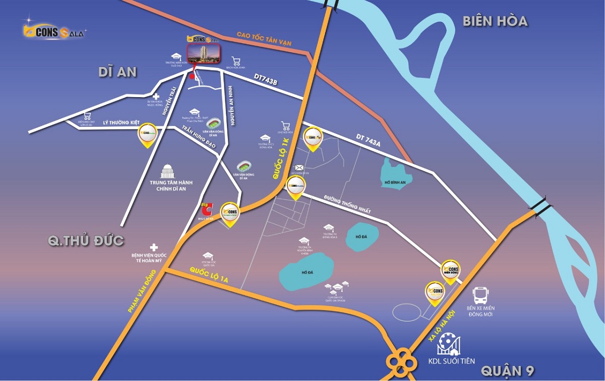 Vị trí xây dựng dự án Bcons Sala