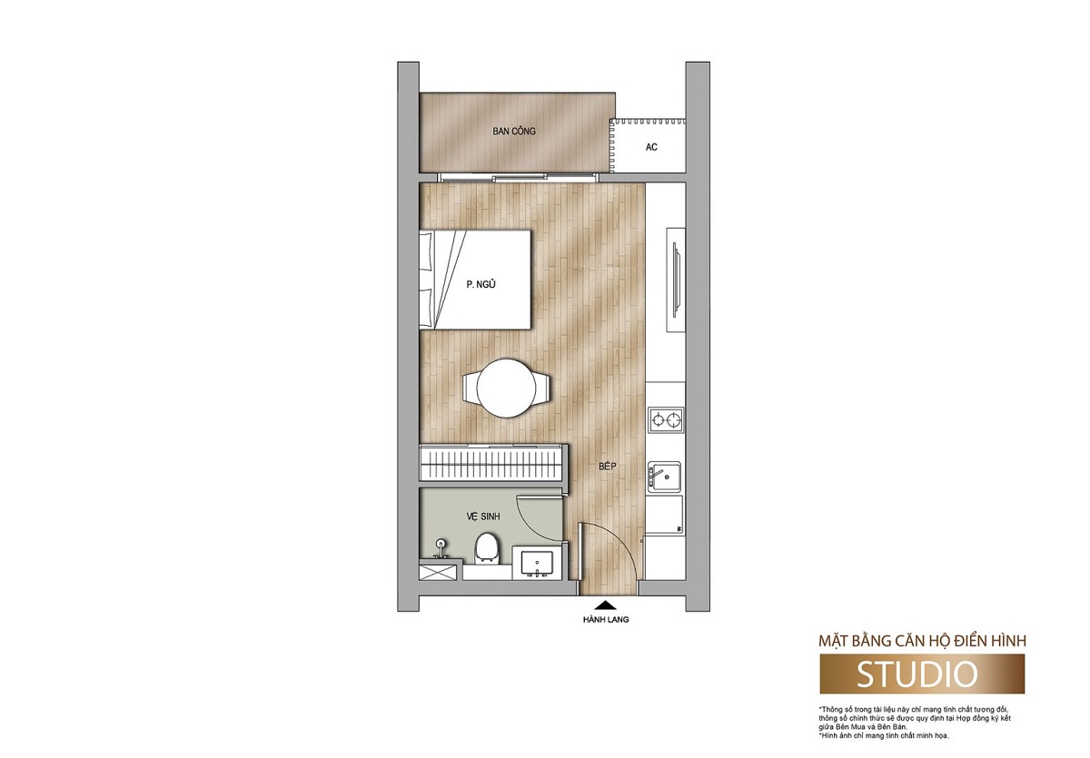 Thiết kế căn hộ phòng Studio