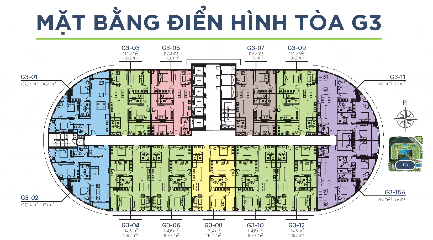 Mặt bằng tầng G3 tại chung cư Sunshine Garden
