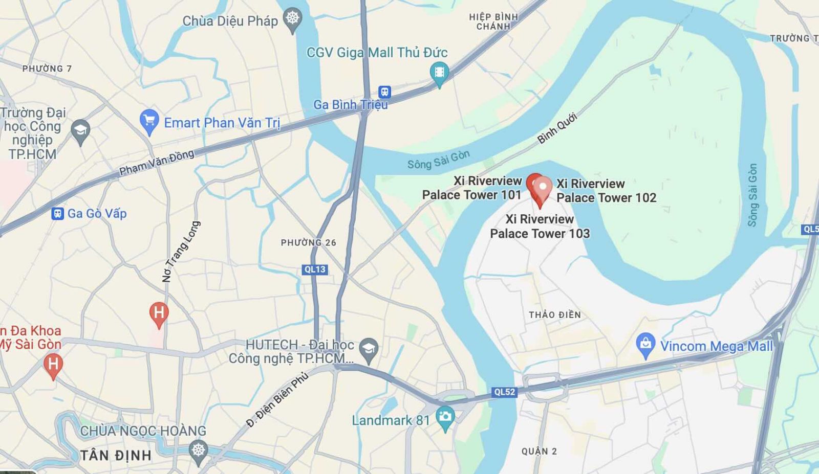 Bản độ vị trí dự án Xi Riverview Palace