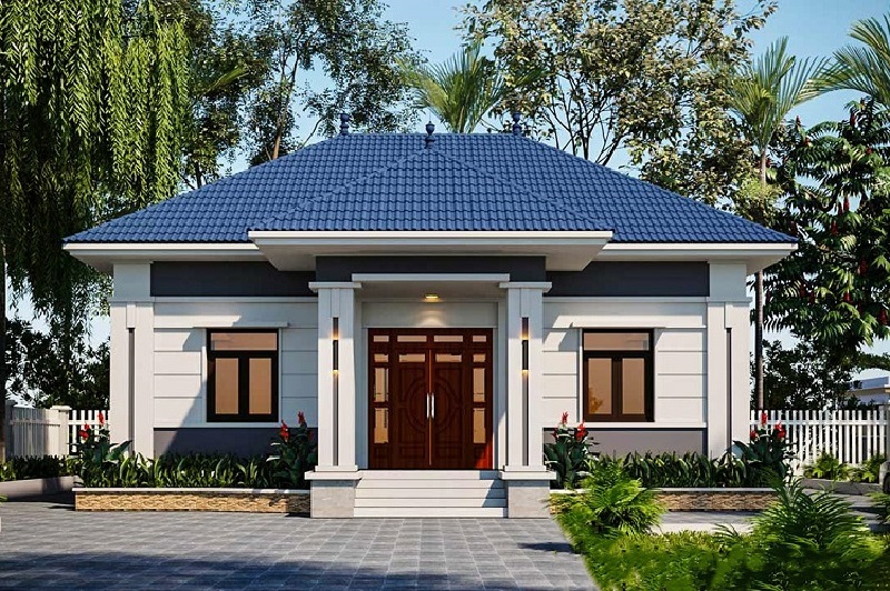 Mẫu nhà cấp 4 mái thái 3 phòng ngủ 120m2