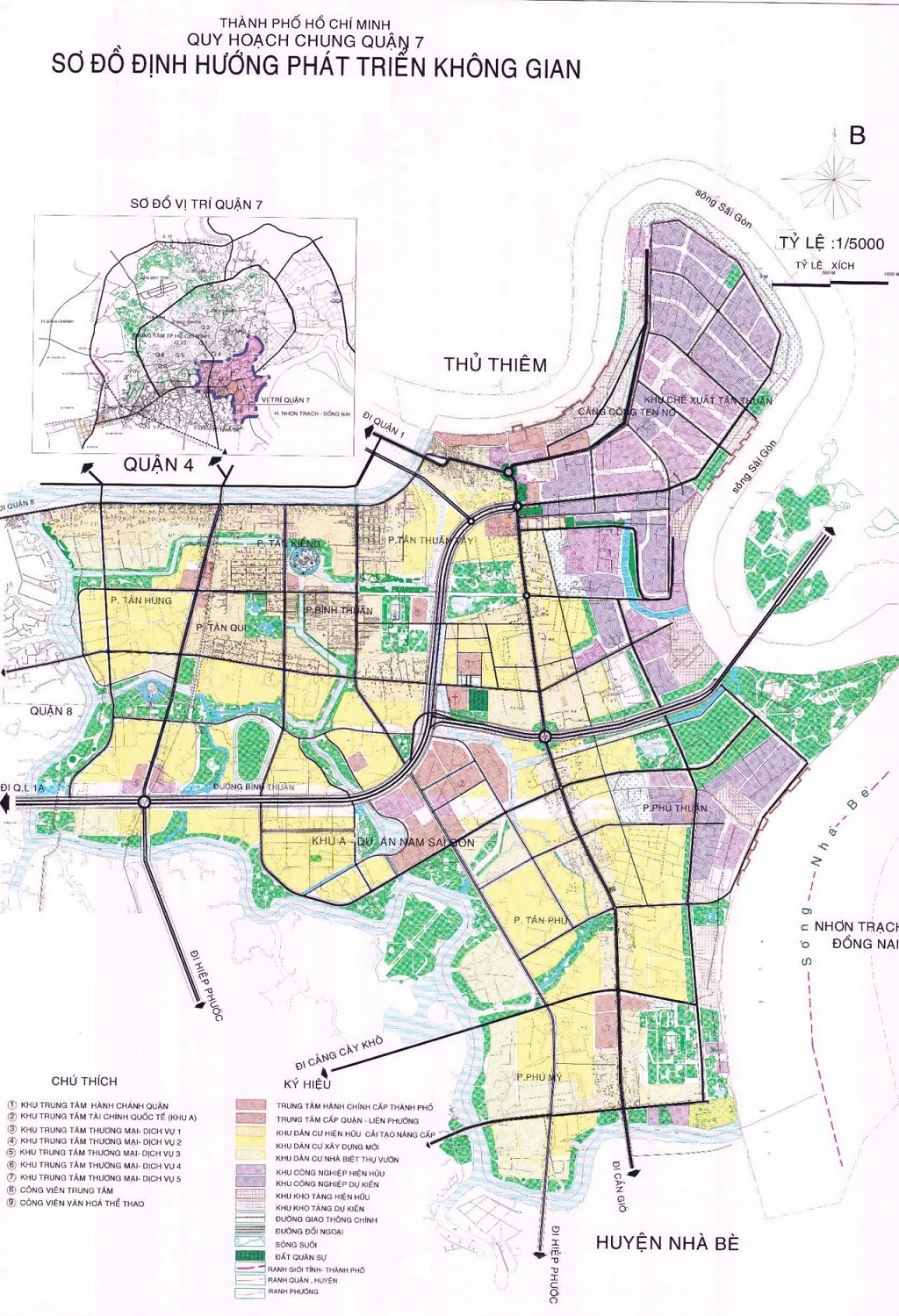 Bản đồ quy hoạch phát triển không gian tại quận 7