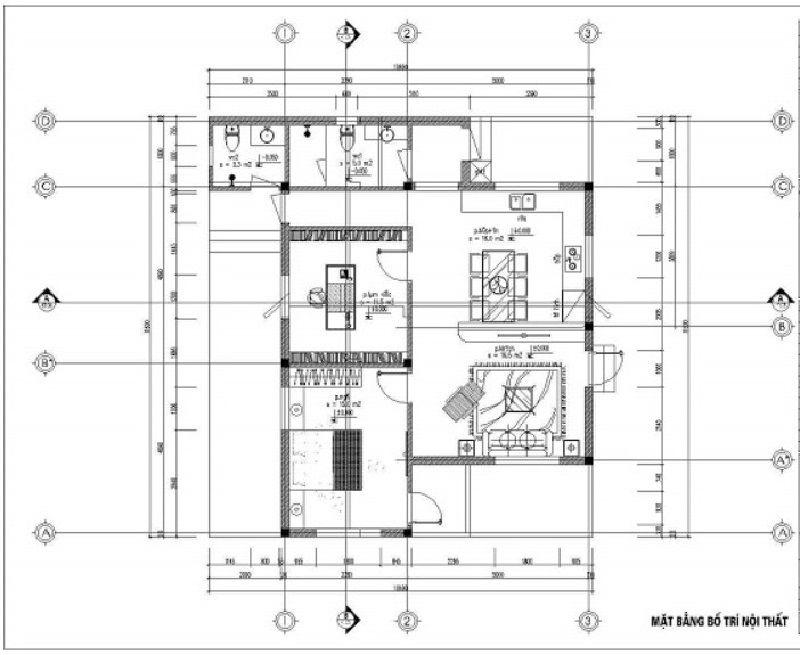 Mẫu bản vẽ nhà cấp 4 mái thái có diện tích 90m2