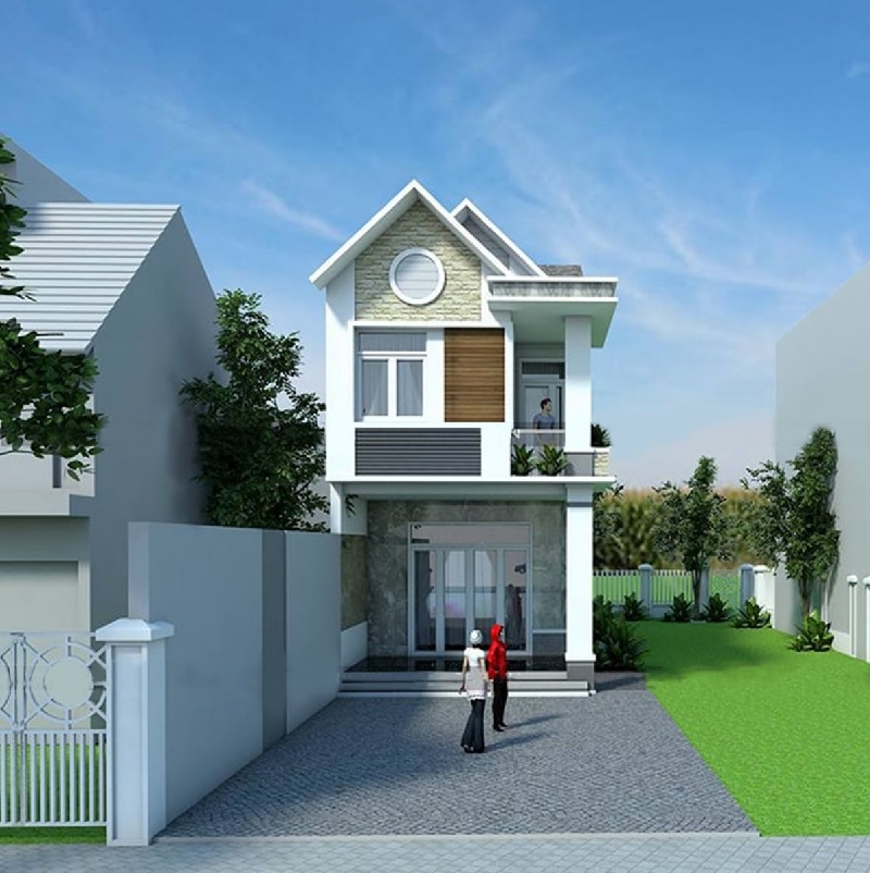 Mẫu thiết kế nhà ống mái thái mặt tiền 7m
