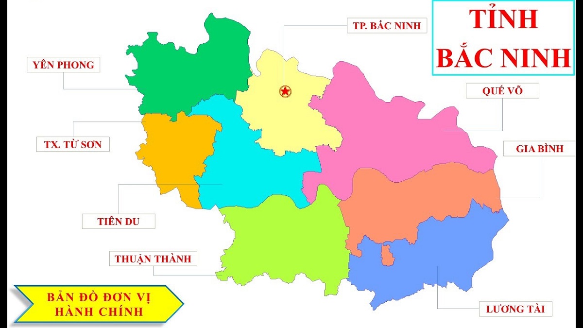 Bản đồ hành chính tỉnh Bắc Ninh
