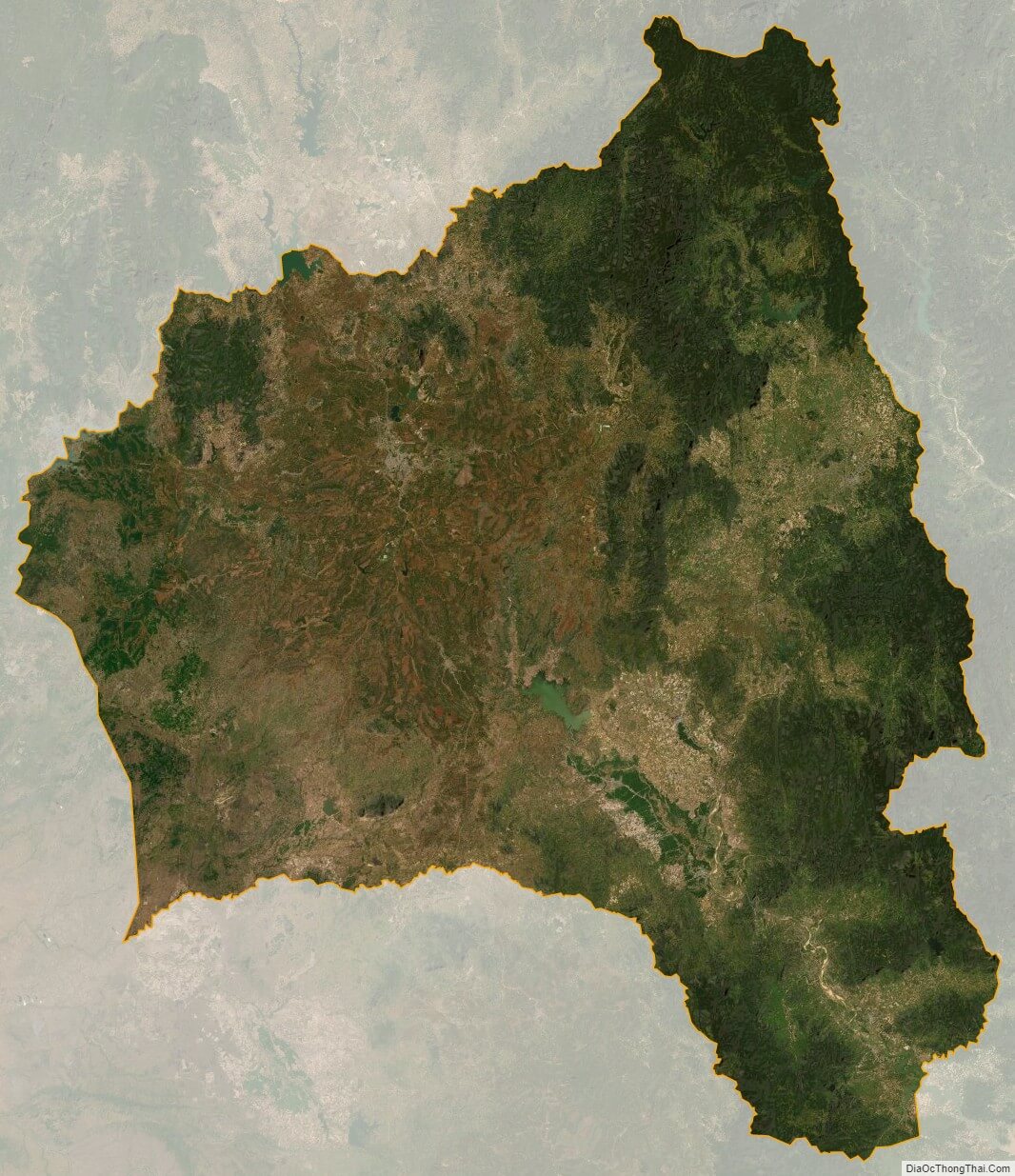 Bản đồ Gia Lai nhìn từ vệ tinh