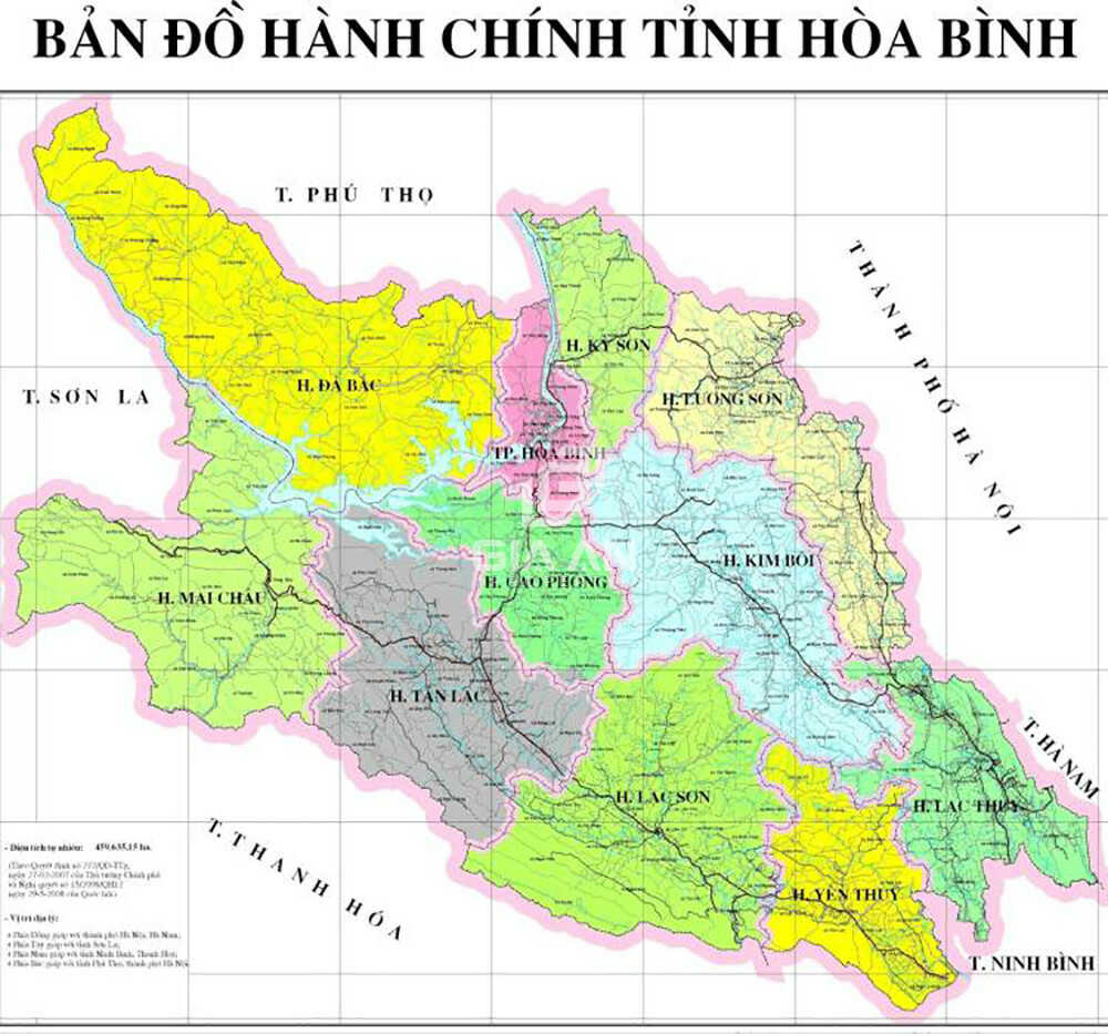 ​​​​​​​Bản đồ hành chính các huyện thị trong tỉnh