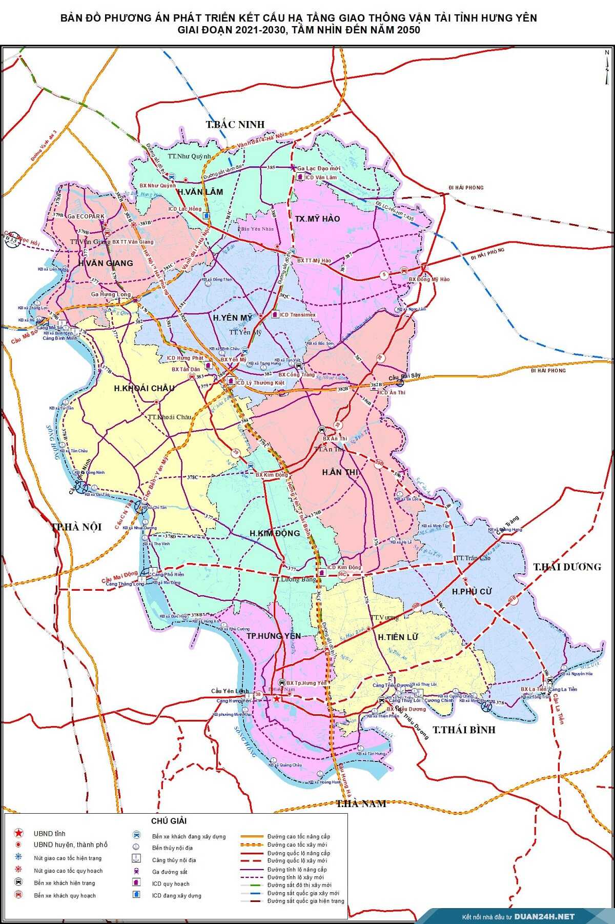 Bản đồ hệ thống giao thông trong tỉnh