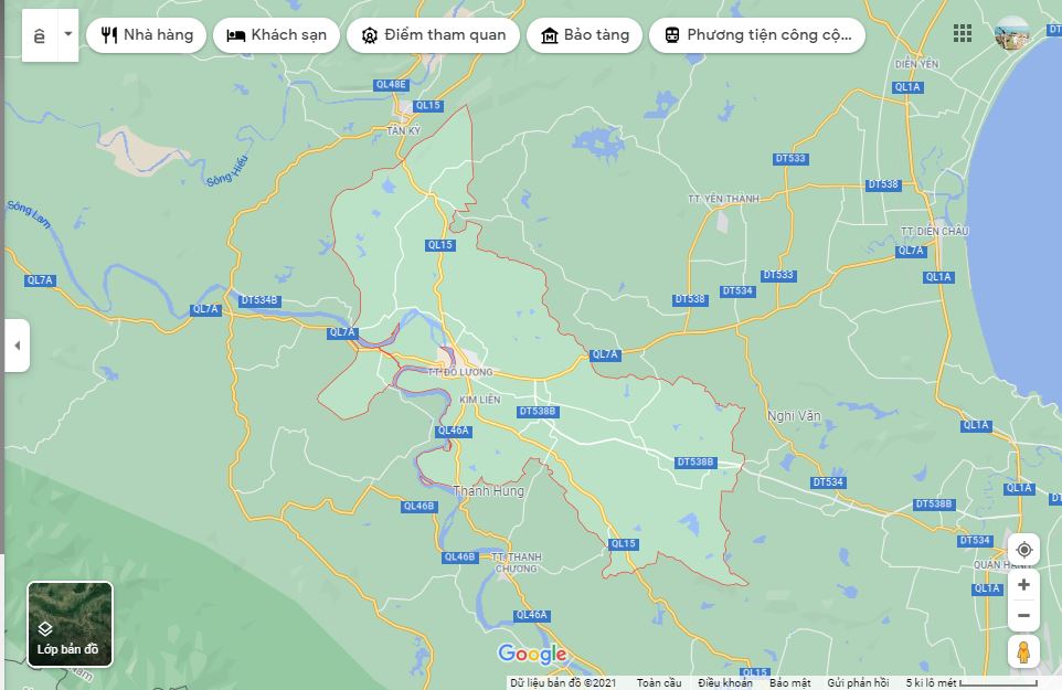Bản đồ hành chính huyện Đô Lương