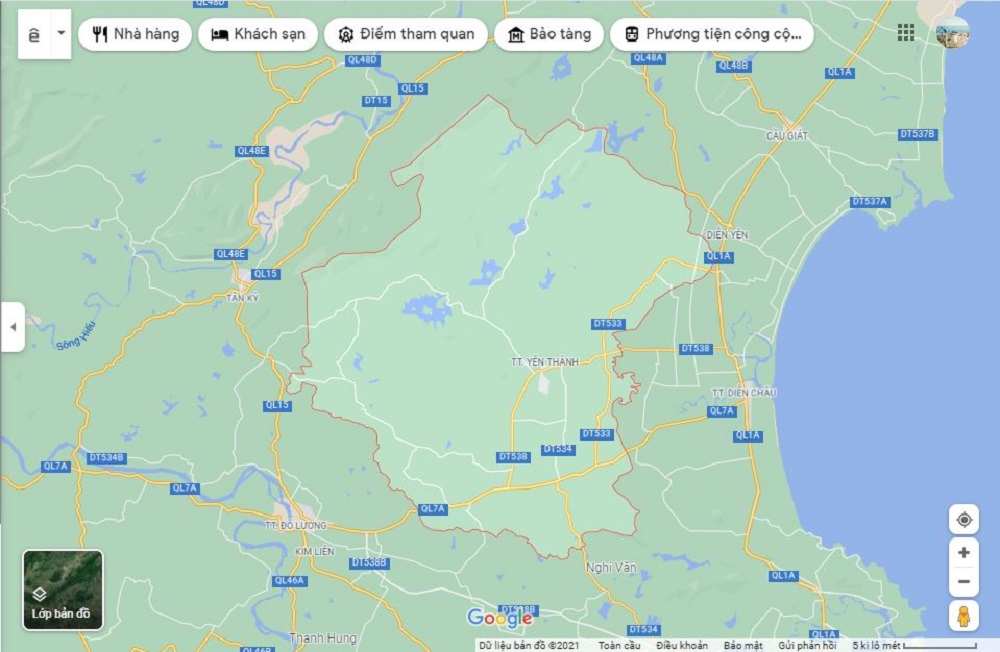 Bản đồ huyện Yên Thành
