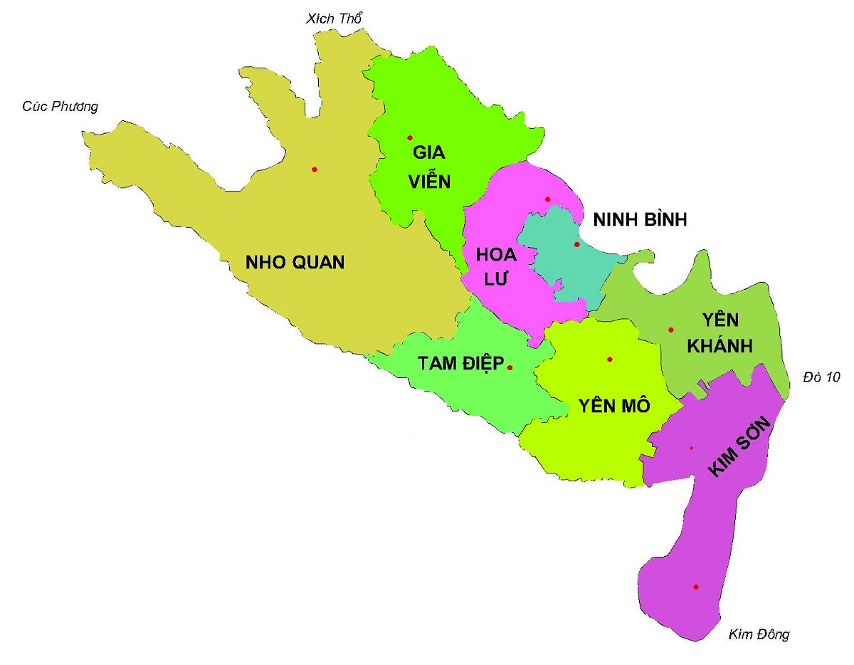 Bản đồ Ninh Bình về mặt hành chính