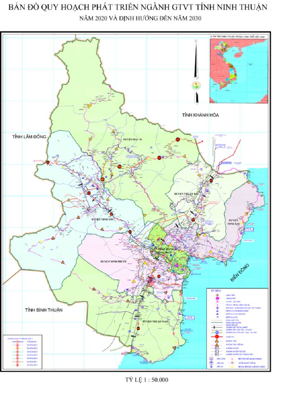 Bản đồ giao thông tỉnh Ninh Thuận