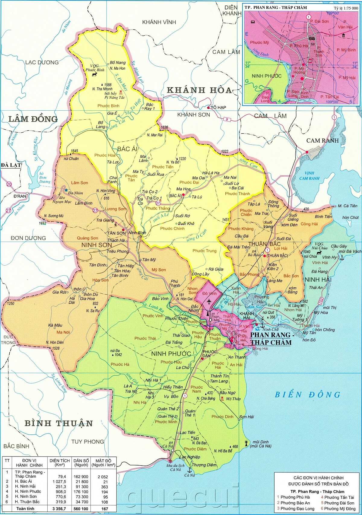 Bản đồ Ninh Thuận mới nhất