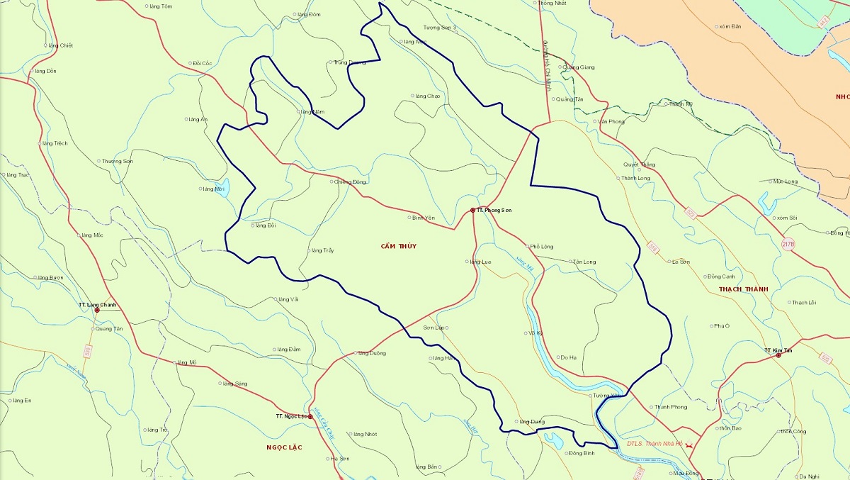 Bản đồ hành chính huyện Cẩm Thủy