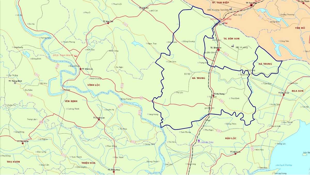 Bản đồ hành chính huyện Hà Trung
