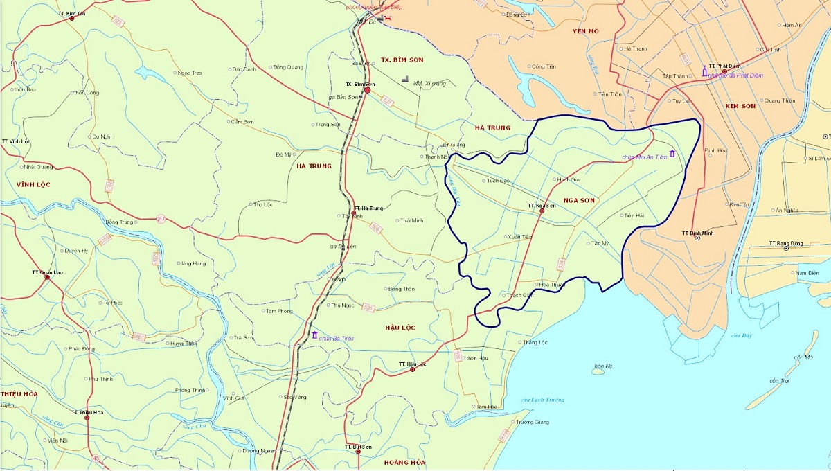 Bản đồ hành chính huyện Nga Sơn