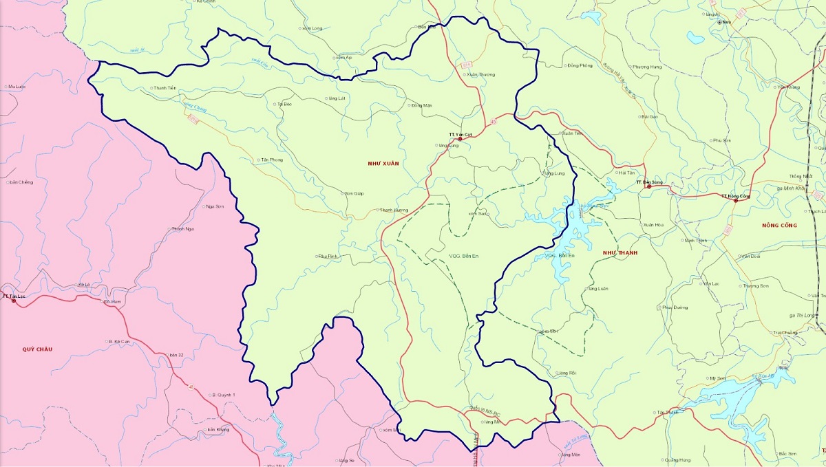Bản đồ hành chính huyện Như Xuân