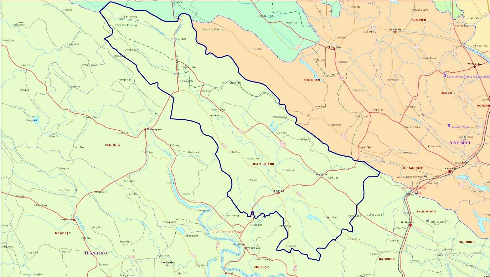 Bản đồ hành chính huyện Thạch Thành
