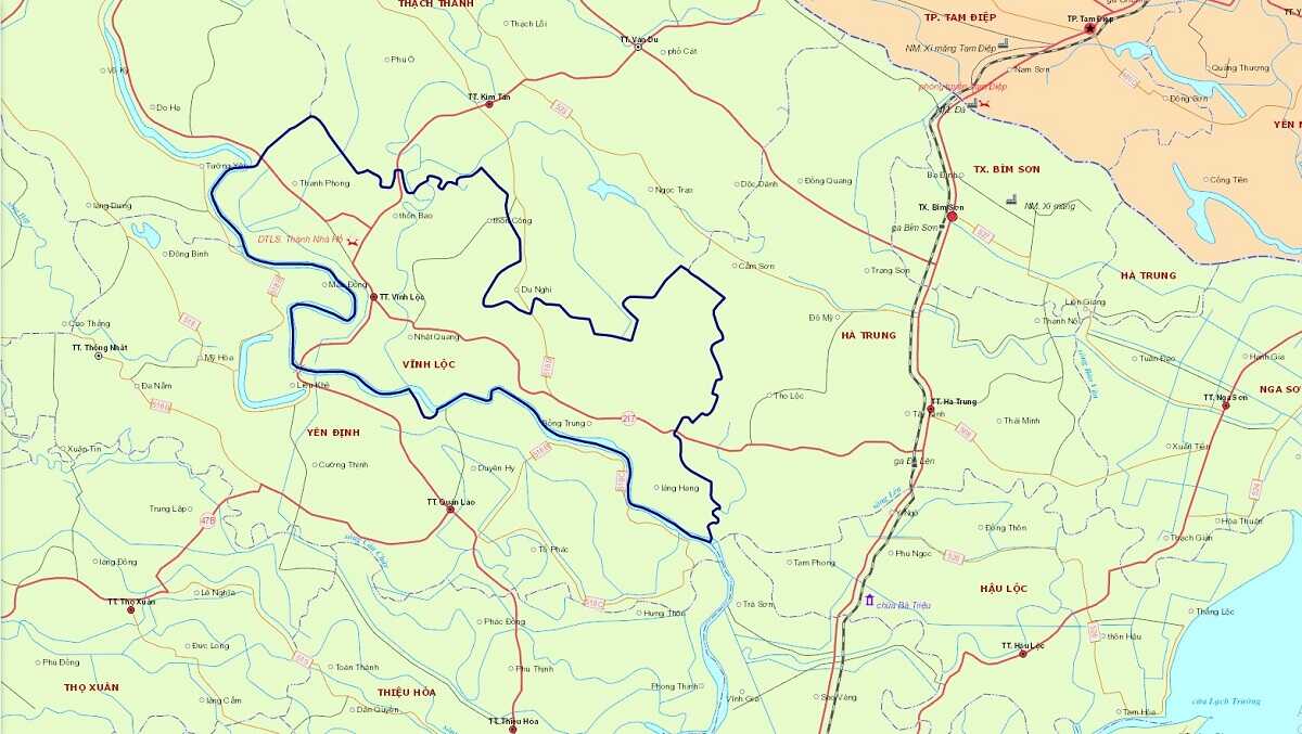 Bản đồ hành chính huyện Vĩnh Lộc