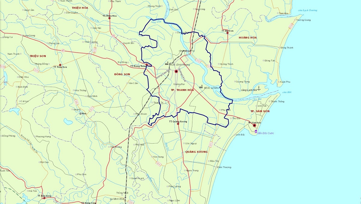 Bản đồ hành chính thành phố Thanh Hóa